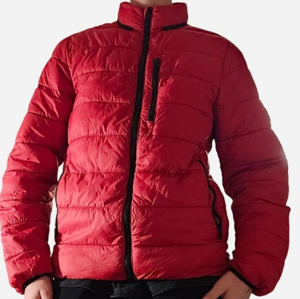 A&F red puffy jacket